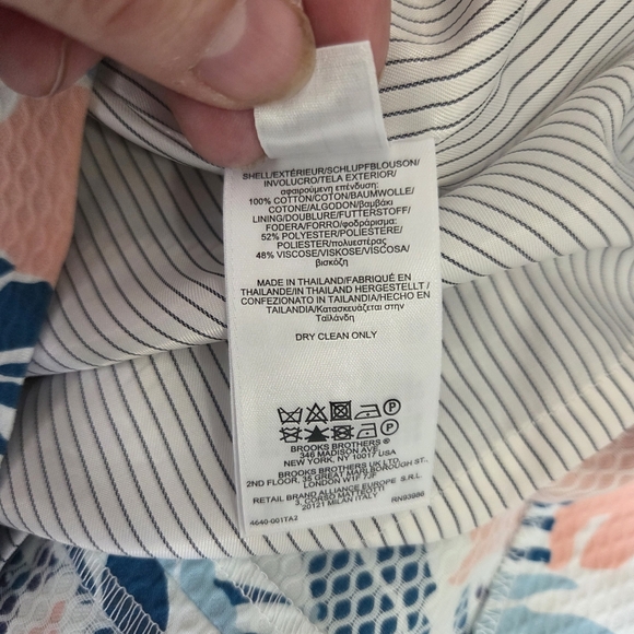 Brooks Brothers Pink and Blue 100% Cotton Sheath Dress Size 12 - Picture 6 of 7